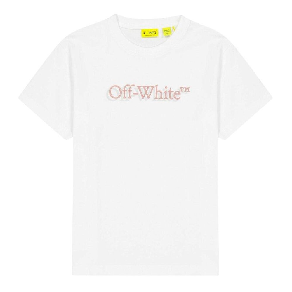 Off White Childrens/Kids Lettering Jersey Crew Neck / Off White